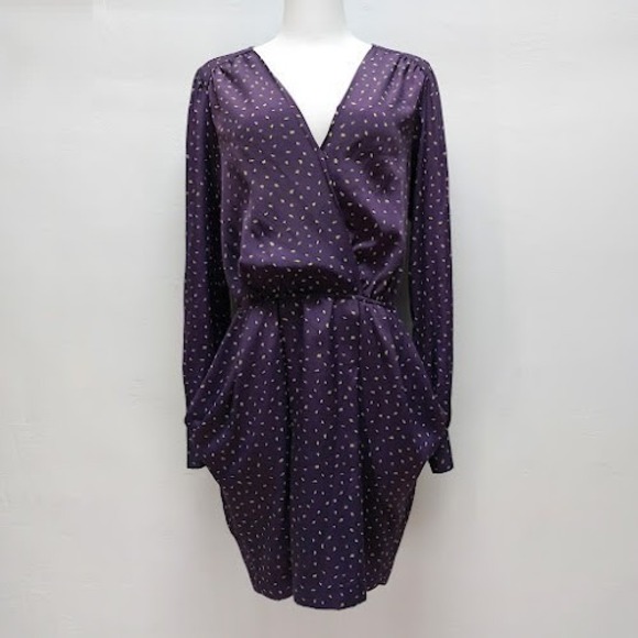 BCBGeneration Dresses & Skirts - BCBGeneration Faux Wrap‎ Mini Dress Women's Small Purple Abstract Contemporary